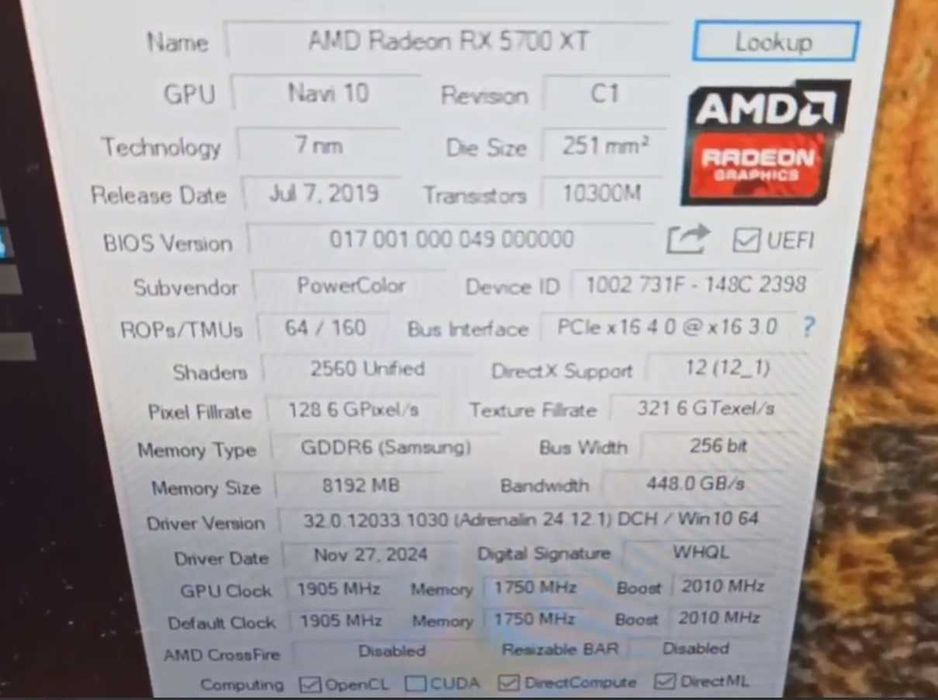 Відеокарта PowerColor RX 5700 XT Red Devil 8GB (відмінний стан)