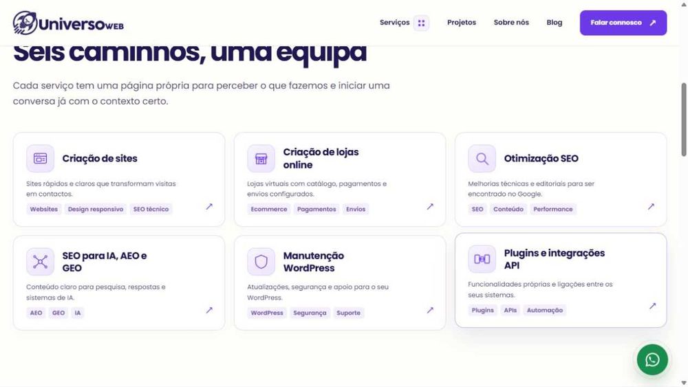 UniversoWeb: criação de sites, lojas online, SEO e soluções digitais