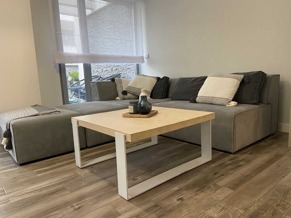 Sofa narożna Infinity z pufą szara kare