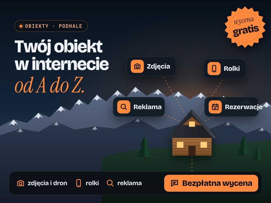 Reklama pensjonatu: zdjęcia, rolki, social media, Google Zakopane