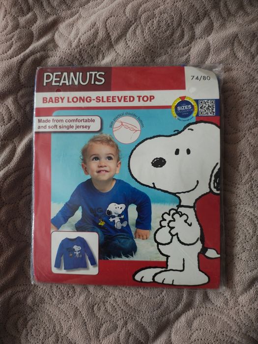 Bluzka z długim rękawem, nowa z motywem Snoopy