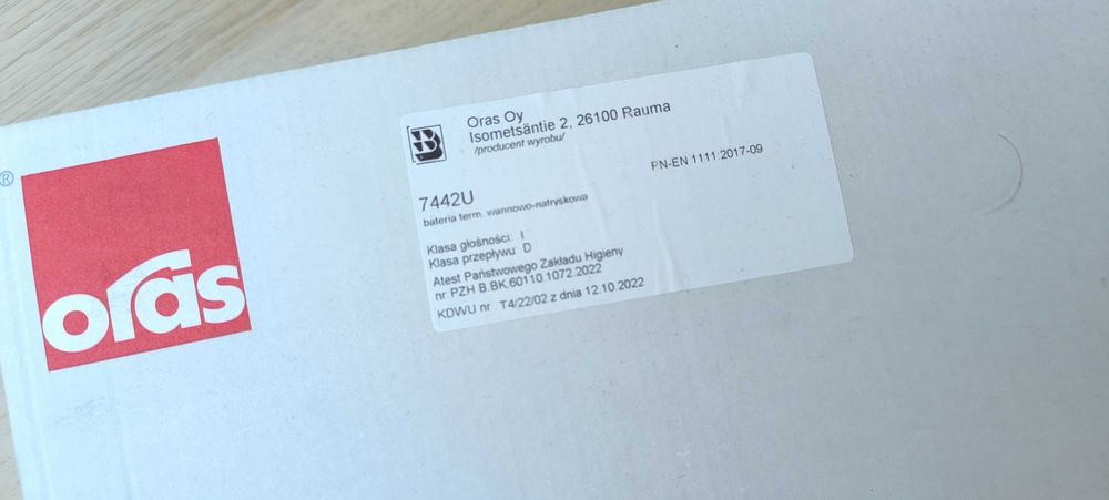 Bateria termostatyczna ORAS Nova NOVA wannowo-natryskowa 7442U