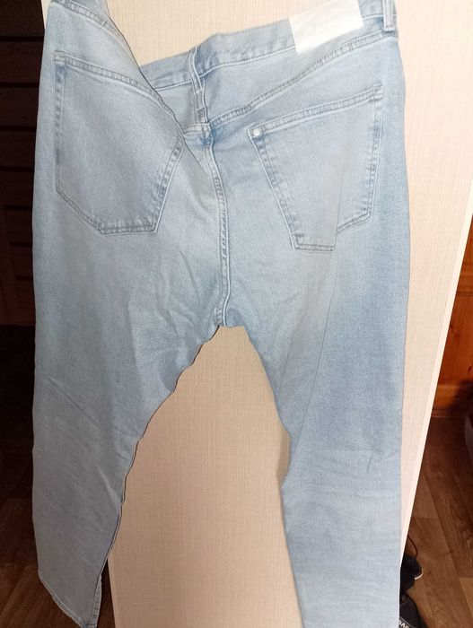 H&M р.54(талия 100-104см) джинсы мужские голубые