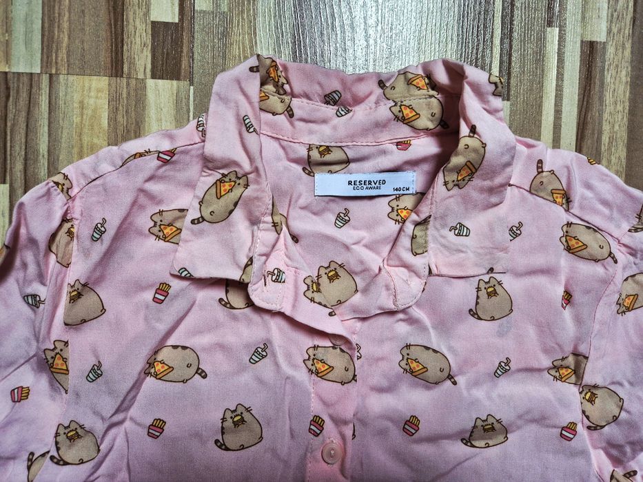Koszula bluzka pusheen 140 różowa stan idealny