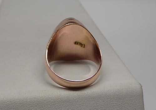 Złoty pierścionek z chalcedonem zielony chalcedon R.21