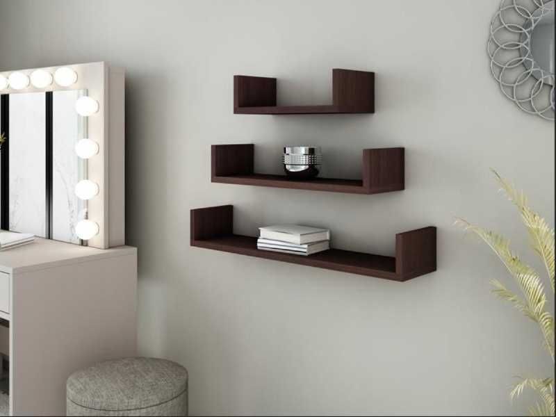 NOWA Półka Ścienna Wisząca Na Książki Kwiaty Do Kuchni ZESTAW 3 SZTUK