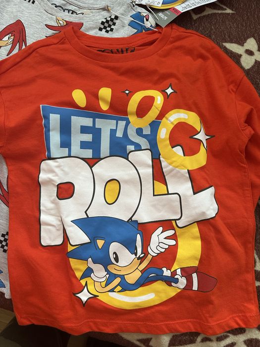 2 nowe bluzki z długim rękawem dla chłopca sonic