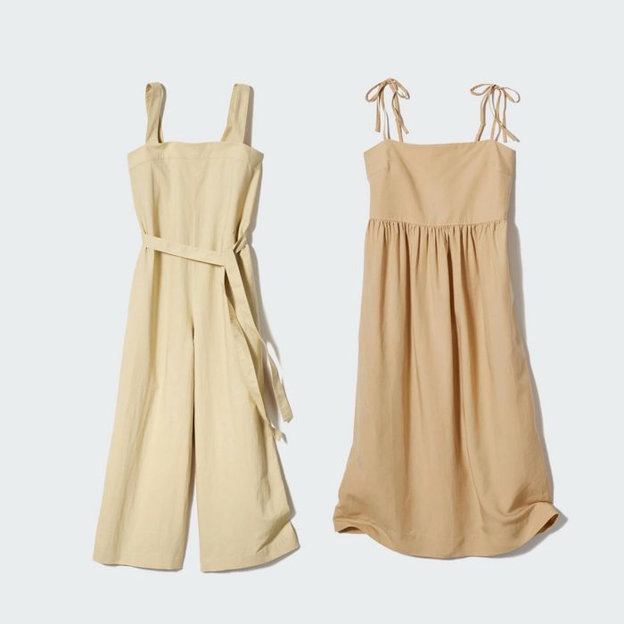 (S, M) Uniqlo: Лляний комбінезон, лляна сукня, лляний сарафан