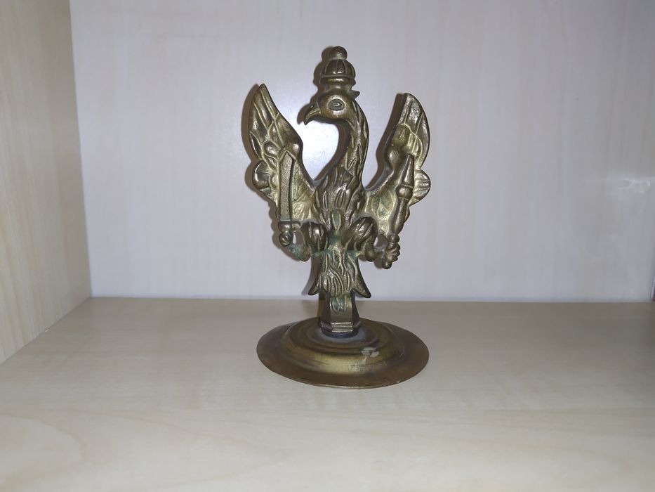 Stary orzeł mosiądz Prusy wzór 1750 - 1871r. Wys. 12cm.