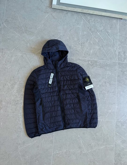 Пуховик Stone Island Garment Dyed Navy Micro Yarn Authentic оригінал
