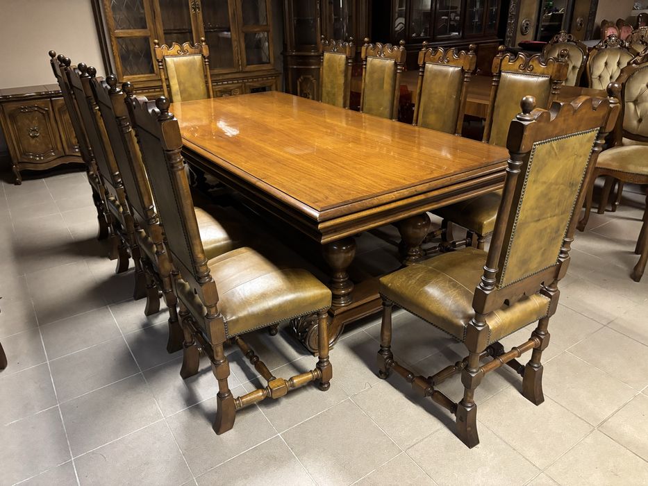 Piekny Zestaw Stół 10 Krzeseł 305 cm U.S.A stylowy meble stylowe sklep