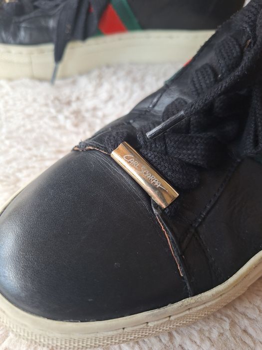Czarne buty sneakersy Carl Scarpa skórzane trampki 41