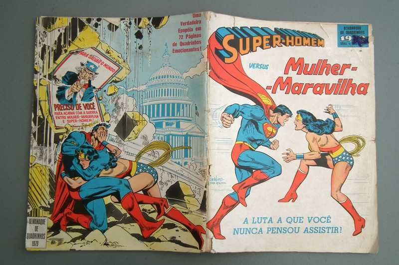 Álbum de BD "SUPER-HOMEM VERSUS MULHER-MARAVILHA" (1979). Envio grátis