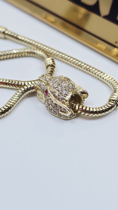 Złoty charms głowa pantery próba 585 14k