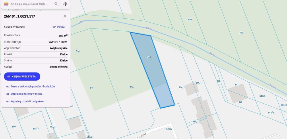 Sprzedam działkę 603m2 przy ul. Bruszniowej / blisko Krakowskiej