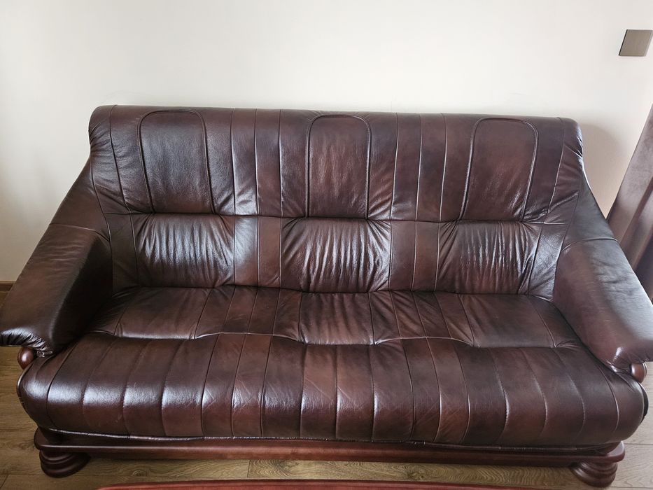 Komplet wypoczynkowy skórzany