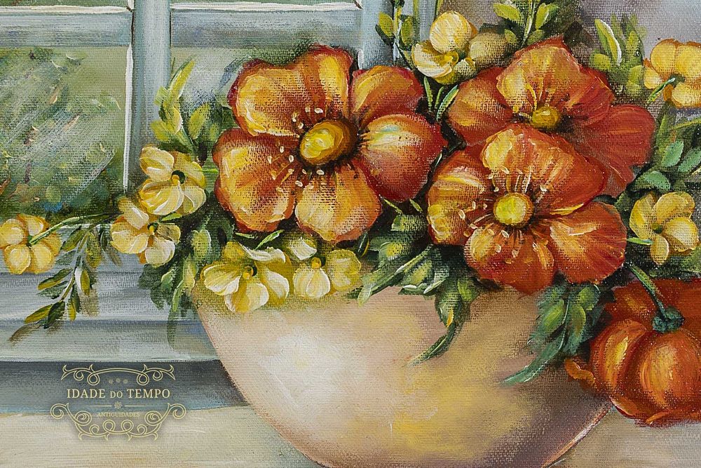 2 antigos quadros de flores