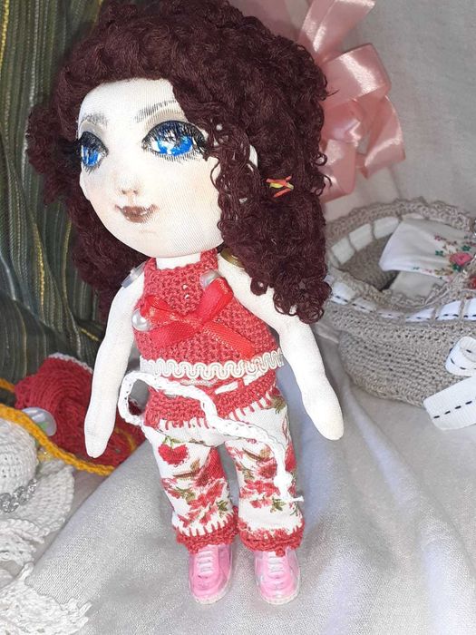 Kids іграшки лялька (кукла)
текстильна с колискою і одягом