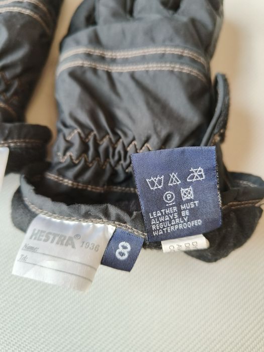Hestra rękawiczki Primaloft rozmiar 8 na wewnętrznej stronie skóra