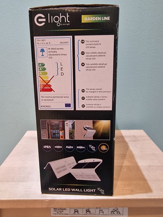 Lampa solarna led wall light