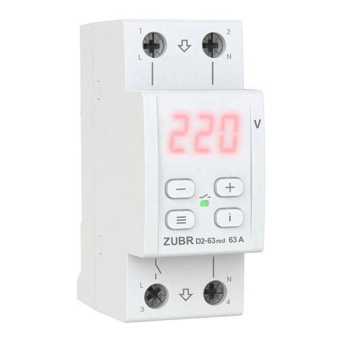 Реле напруги ZUBR D2-63t red
