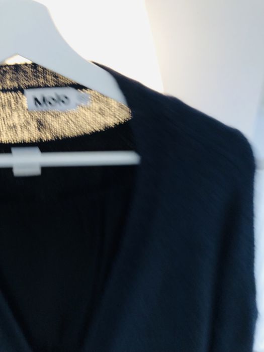 Granatowy sweter, długi sweter kardigan - S/M- 36/38