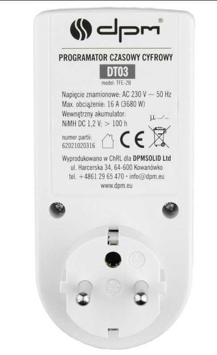 Programator czasowy DPM DT03-gwarancja.