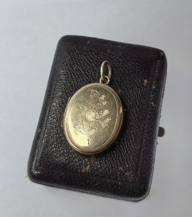 Wiktoriański sekretnik złocony ptak