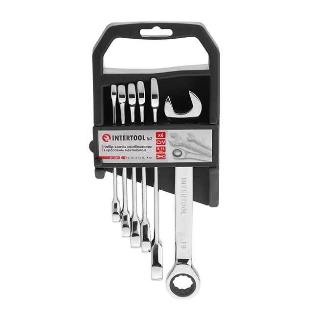 Набір ключів комбінованих з храповим механізмом, трещіткою 6-8-11-12од