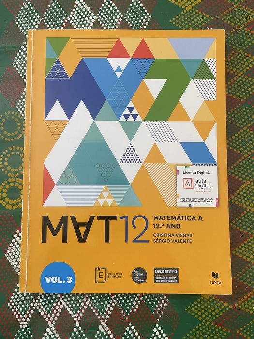 Livro/manual escolar Matemática 12o Ano