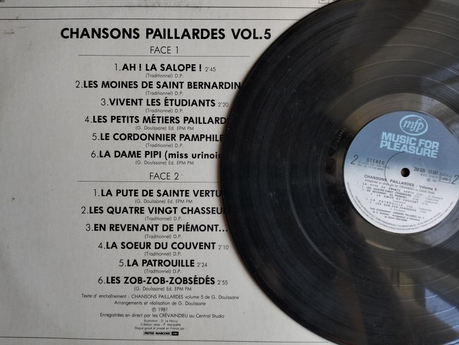 Disco de vinil LP Chansons Paillardes