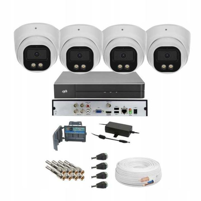 Zestaw monitoringu rejestrator 4 kamery 8MP IR DVS DAHUA HIK BCS