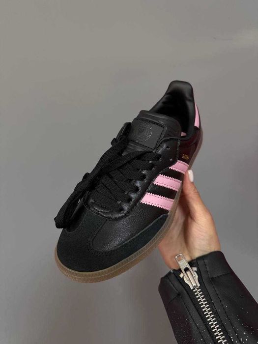 (БЕЗ ПЕРЕДОПЛАТИ) Adidas Samba Black Pink адідас самба чорні з рожевим