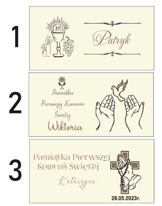 Pudełko na komunię kartka komunija drewniana