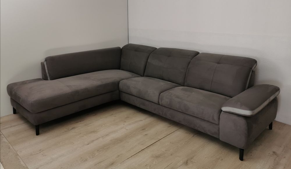 Narożnik Rom szary Carbon Alcantara naturalna
