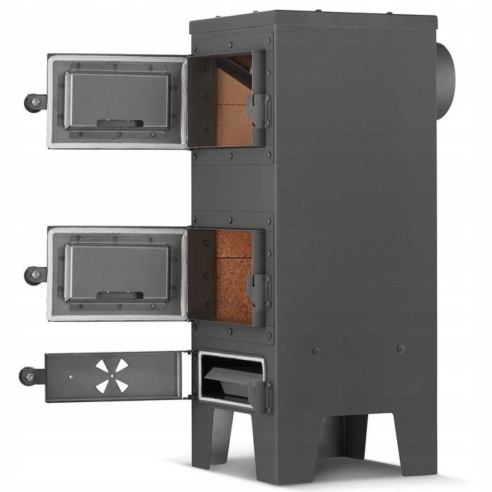 Stalowy Piec Wolnostojący szamot KOZA Janusz