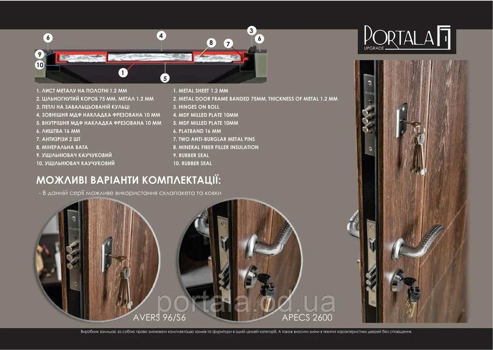 Вхідні двері для квартири "Портала" (Елегант NEW) ― модель Барселона