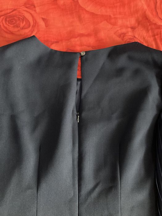 Granatowa sukienka z dlugim rękawem r 46