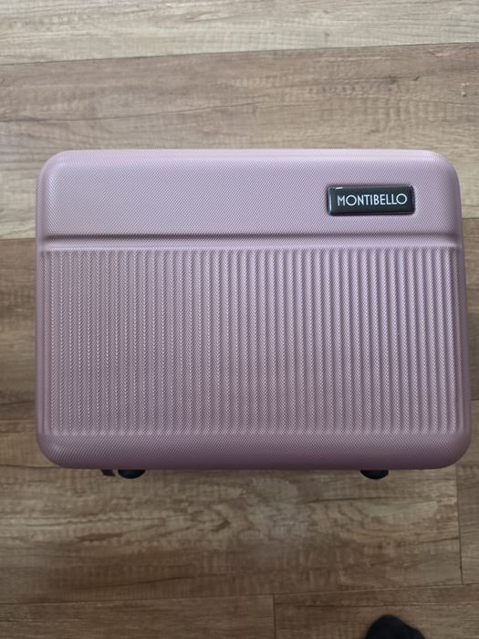 Kuferek podróżny kosmetyczka Wittchen Montibello różowy pasek NOWY