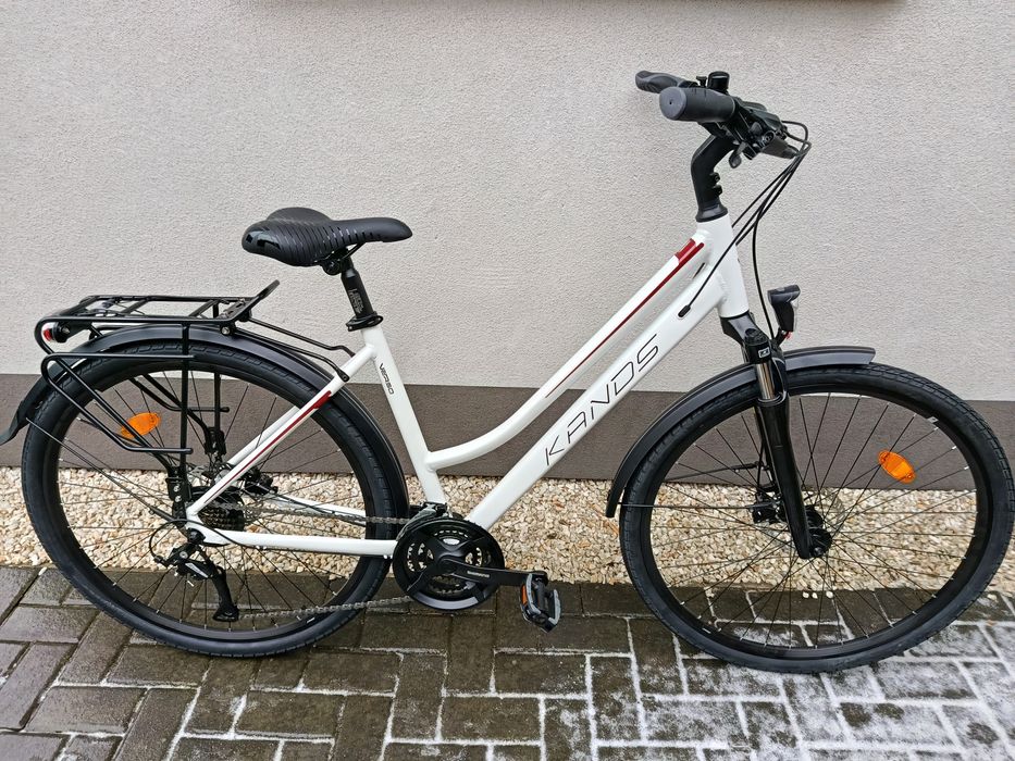 NOWY Kands Verso 28" biało-bordowy 19" Shimano 3x7 hamulce hydraulika