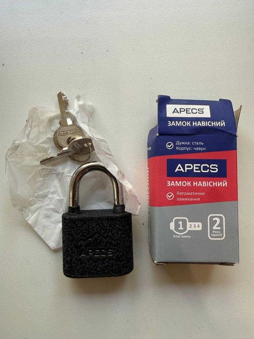 Замок навісний Apecs PD-03- 40 НОВИЙ в упаковці + 3 ключи