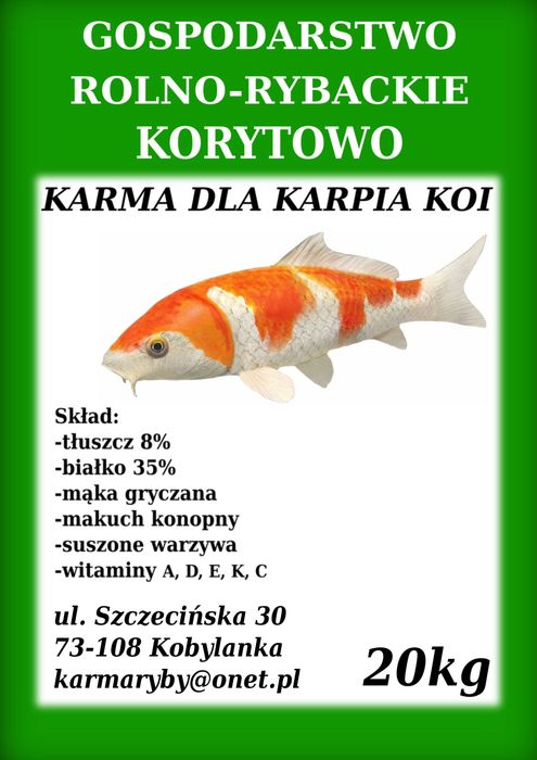 karma dla ryb karp pstrąg jesiotr KOI