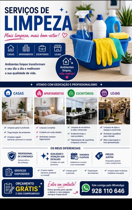 Profissional de Limpezas – Residências, Apartamentos , Lojas e Escritórios