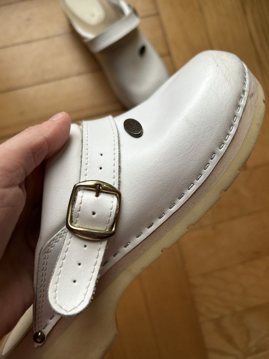 Obuwie medyczne, drewniaki białe