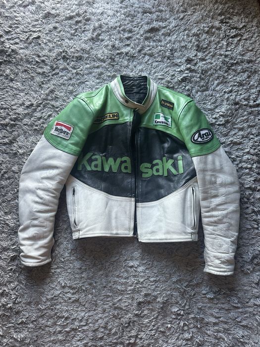 Casaco Motard Kawasaki todo em Couro Tamanho L