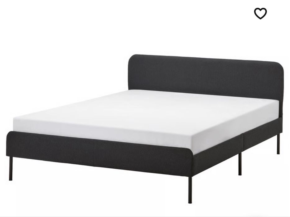 Cama casal 160x200 cinzento claro com colchao