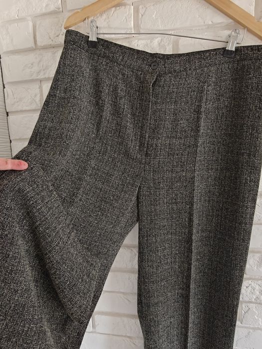 eleganckie spodnie creased wide leg wysoki stan elegant classic