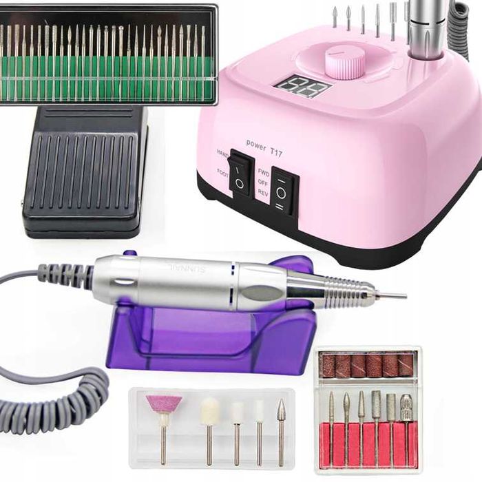 Frezarka Do Paznokci Mocna 65w Profesjonalna+frezy Manicure Pedicure Zestaw