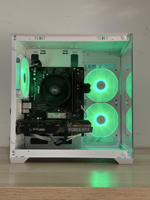 PC Gaming Branco Ryzen 5 + RTX 3060 Ti | 16GB RAM | RGB | Pronto para Jogar