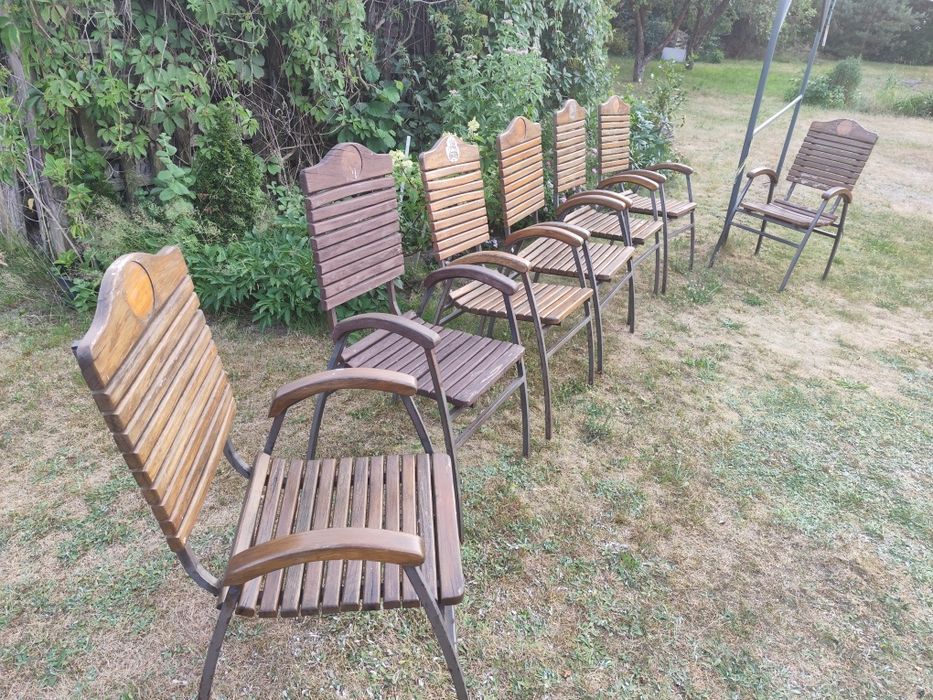 7 szt bardzo solidnych krzeseł ogrodowych "Żywiec"
